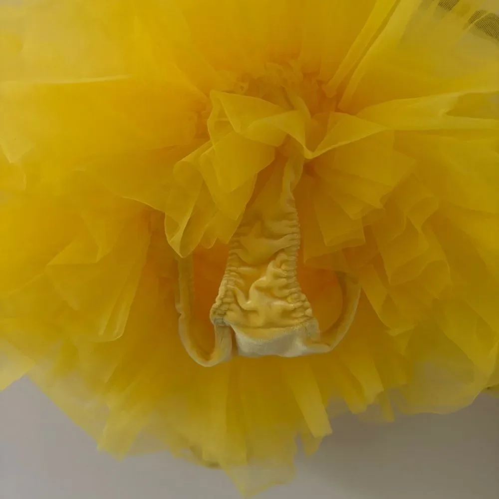 WOLFF Fording Dancewear Yellow Velvet Halter Tap Ballet Tutu Dance Costume SC